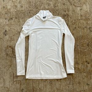 White Mock Turtle Neck.  Size XS.  Extra soft and stretchy.